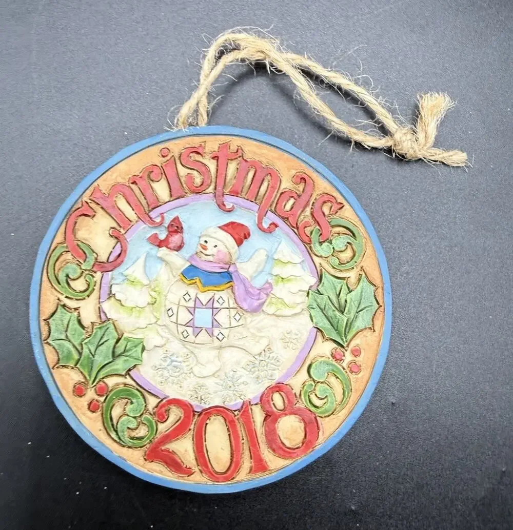 Jim Shore Heartwood Creek Ornament Snowman Hanging Ornament No Box Mint Lo16